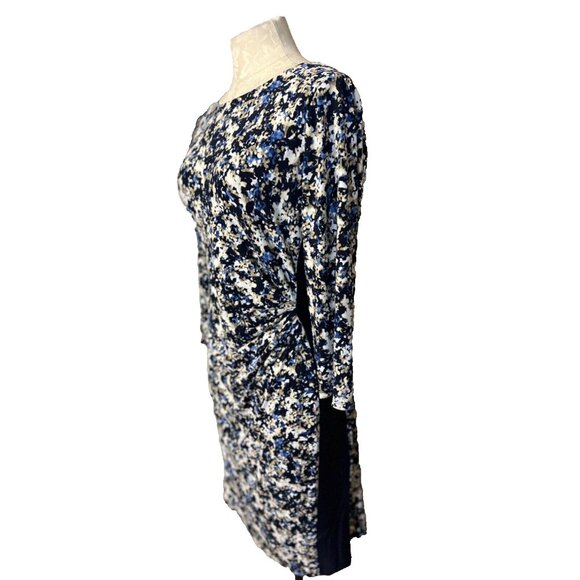 Jessica Howard Dress 14 Blue Floral Stretch Career Church Washable Long Sleeve Jessica Howard Dress 14 Blue Floral Stretch Career Church Washable Long Sleeve